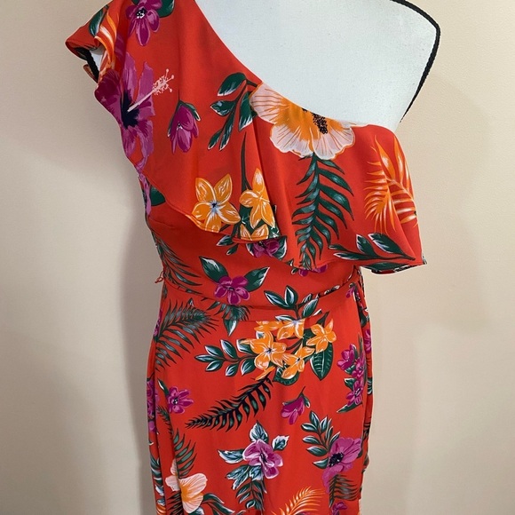 Francesca’s Pink Tropical Floral Boho Maxi Dress size Small NWT - Picture 12 of 13